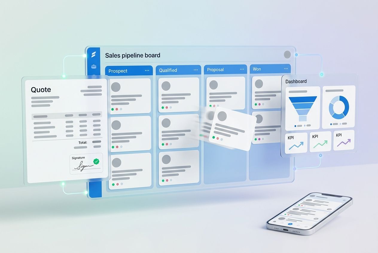 Verkoopbord met offerte, dashboard en mobiele versie