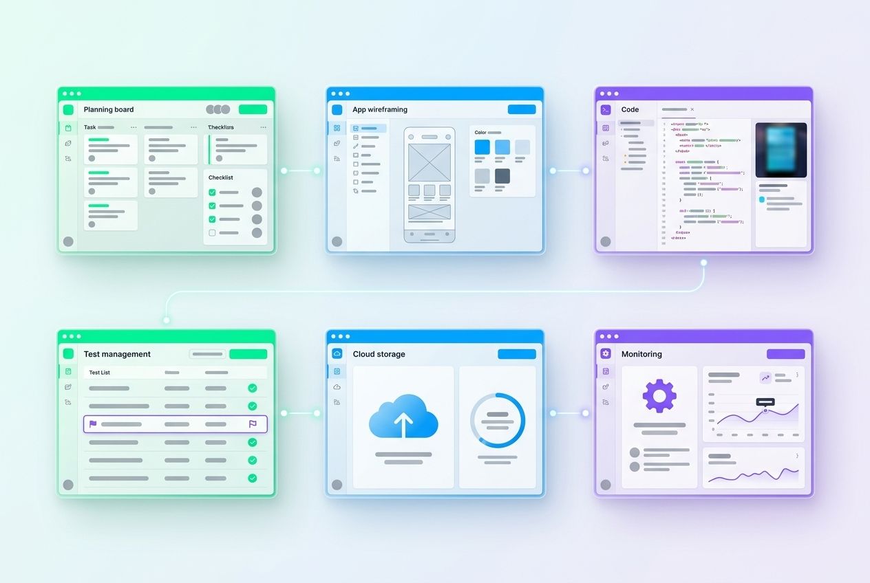 Zes applicatievensters in een route, van planning tot onderhoud